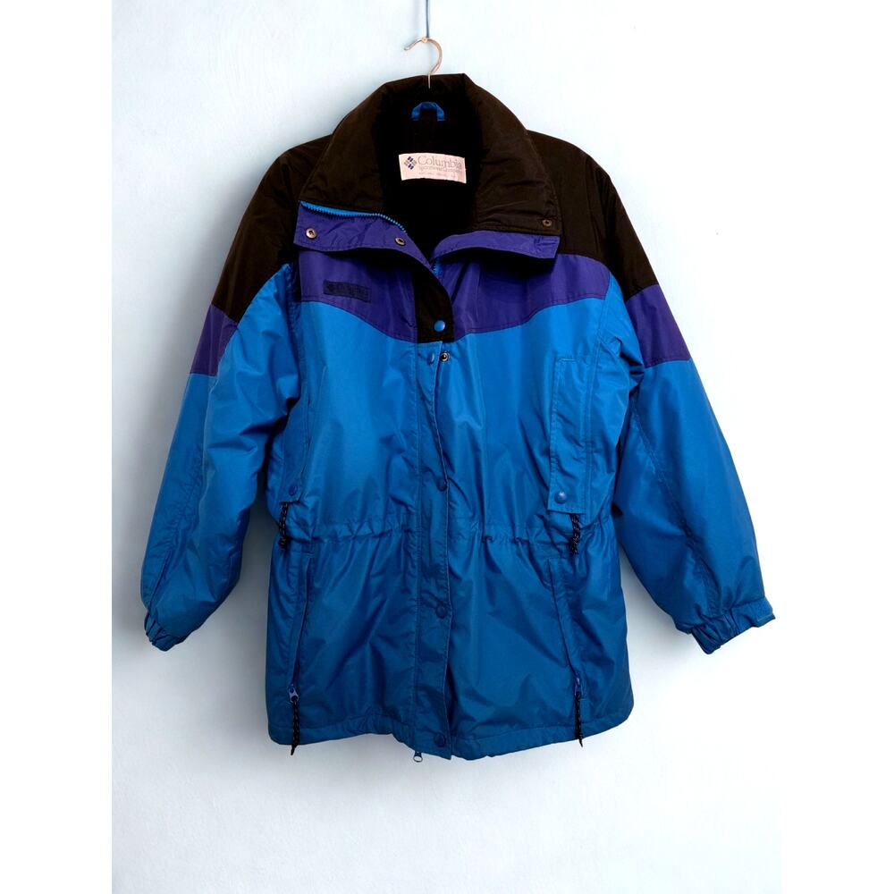 Columbia Sportswear Y2K Colorblock Jacket Women’s Size L Blue Purple Zip Front - Picture 2 of 5